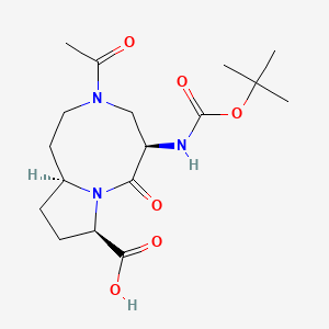 (5R,8R,10aS)-3-acetyl-5-(tert-butoxycarbonylamino)-6-oxo-1,2,4,5,8,9,10,10a-octahydropyrrolo[1,2-a][1,5]diazocine-8-carboxylic acid