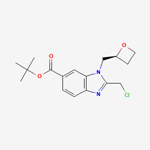 molecular formula C17H21ClN2O3 B13912163 Tert-butyl (S)-2-(chloromethyl)-1-(oxetan-2-ylmethyl)-1H-benzo[D]imidazole-6-carboxylate 