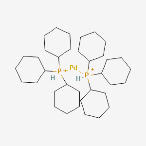 molecular formula C36H68P2Pd+2 B13912172 Palladium;tricyclohexylphosphanium 