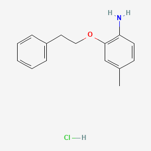 molecular formula C15H18ClNO B1391219 4-Methyl-2-(phenethyloxy)aniline hydrochloride CAS No. 1185295-19-5