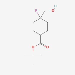 molecular formula C12H21FO3 B13912198 Tert-butyl 4-fluoro-4-(hydroxymethyl)cyclohexanecarboxylate 