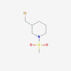 molecular formula C7H14BrNO2S B13912207 3-(Bromomethyl)-1-(methylsulfonyl)piperidine 