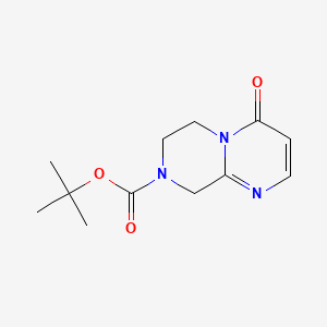 molecular formula C12H17N3O3 B13912249 Tert-butyl 4-oxo-7,9-dihydro-6H-pyrazino[1,2-A]pyrimidine-8-carboxylate 