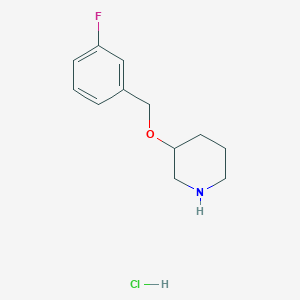 molecular formula C12H17ClFNO B1391225 3-[(3-氟苄基)氧基]哌啶盐酸盐 CAS No. 1184997-21-4