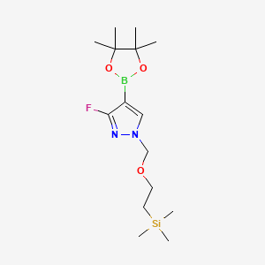 2-[[3-Fluoro-4-(4,4,5,5-tetramethyl-1,3,2-dioxaborolan-2-yl)pyrazol-1-yl]methoxy]ethyl-trimethylsilane