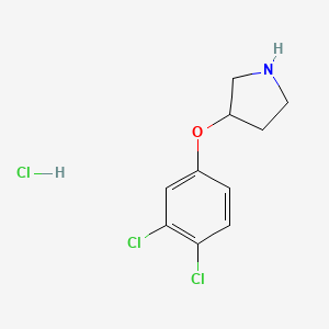 molecular formula C10H12Cl3NO B1391228 3-(3,4-Dichlorophenoxy)pyrrolidine hydrochloride CAS No. 1185301-95-4