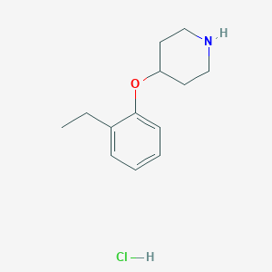 molecular formula C13H20ClNO B1391234 2-Ethylphenyl 4-piperidinyl ether hydrochloride CAS No. 1185301-59-0