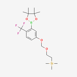 Trimethyl(2-((3-(4,4,5,5-tetramethyl-1,3,2-dioxaborolan-2-yl)-4-(trifluoromethyl)phenoxy)methoxy)ethyl)silane