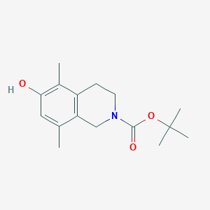 molecular formula C16H23NO3 B13912364 tert-butyl 6-hydroxy-5,8-dimethyl-3,4-dihydro-1H-isoquinoline-2-carboxylate 