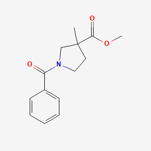 molecular formula C14H17NO3 B13912386 Methyl 1-benzoyl-3-methyl-pyrrolidine-3-carboxylate 