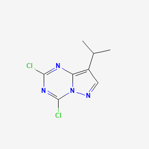 molecular formula C8H8Cl2N4 B13912436 2,4-Dichloro-8-isopropylpyrazolo[1,5-a][1,3,5]triazine 