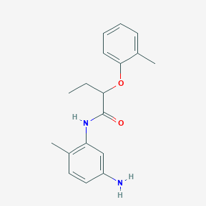 molecular formula C18H22N2O2 B1391249 N-(5-Amino-2-methylphenyl)-2-(2-methylphenoxy)-butanamide CAS No. 1020723-24-3