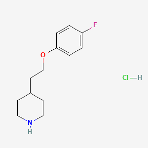 molecular formula C13H19ClFNO B1391250 4-[2-(4-Fluorophenoxy)ethyl]piperidine hydrochloride CAS No. 141430-57-1