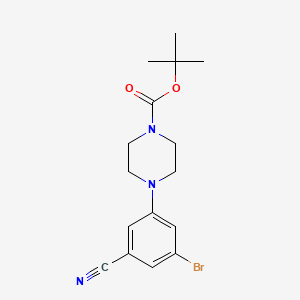 molecular formula C16H20BrN3O2 B13912512 Tert-butyl 4-(3-bromo-5-cyanophenyl)piperazine-1-carboxylate 