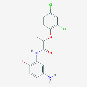 molecular formula C15H13Cl2FN2O2 B1391255 N-(5-Amino-2-fluorophenyl)-2-(2,4-dichlorophenoxy)propanamide CAS No. 1020056-48-7