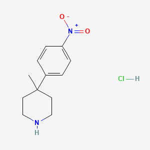 4-Methyl-4-(4-nitrophenyl)piperidine;hydrochloride