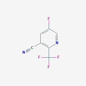 molecular formula C7H2F4N2 B13912647 5-Fluoro-2-(trifluoromethyl)nicotinonitrile 