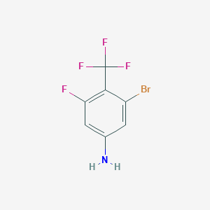 molecular formula C7H4BrF4N B13912653 3-Bromo-5-fluoro-4-(trifluoromethyl)aniline 