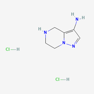 4,5,6,7-Tetrahydropyrazolo[1,5-a]pyrazin-3-amine;dihydrochloride