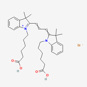 6-[2-[3-[1-(5-Carboxypentyl)-3,3-dimethylindol-1-ium-2-yl]prop-2-enylidene]-3,3-dimethylindol-1-yl]hexanoic acid;bromide