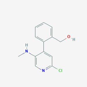 molecular formula C13H13ClN2O B13912680 {2-[2-Chloro-5-(methylamino)pyridin-4-yl]phenyl}methanol CAS No. 825643-70-7