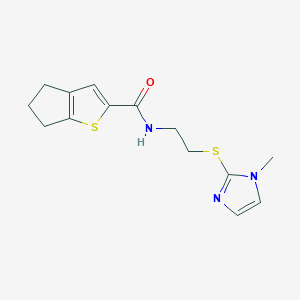 N-[2-(1-methylimidazol-2-yl)sulfanylethyl]-5,6-dihydro-4H-cyclopenta[b]thiophene-2-carboxamide