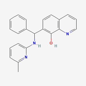 molecular formula C22H19N3O B13912689 Quinolin-8-ol, 7-(6-methyl-2-pyridylamino)(phenyl)methyl- 