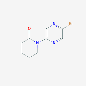 molecular formula C9H10BrN3O B13912790 1-(5-Bromopyrazin-2-YL)piperidin-2-one 