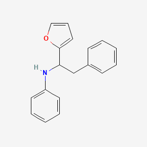 molecular formula C18H17NO B13912795 N-(1-(furan-2-yl)-2-phenylethyl)aniline 