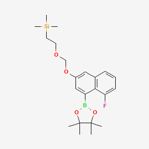 2-[[5-Fluoro-4-(4,4,5,5-tetramethyl-1,3,2-dioxaborolan-2-yl)naphthalen-2-yl]oxymethoxy]ethyl-trimethylsilane