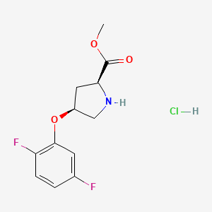 molecular formula C12H14ClF2NO3 B1391281 甲基 (2S,4S)-4-(2,5-二氟苯氧基)-2-吡咯烷甲酸盐酸盐 CAS No. 1217657-55-0