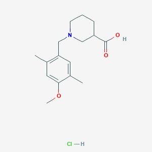 molecular formula C16H24ClNO3 B1391284 1-(4-甲氧基-2,5-二甲基苄基)哌啶-3-羧酸盐酸盐 CAS No. 1185025-97-1