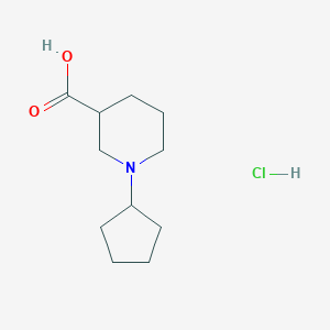 molecular formula C11H20ClNO2 B1391285 1-环戊基哌啶-3-羧酸盐酸盐 CAS No. 1185293-17-7