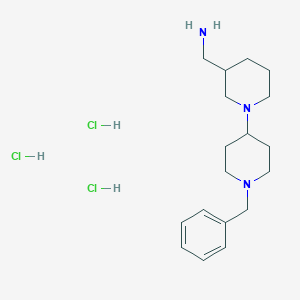 molecular formula C18H32Cl3N3 B1391288 [(1'-苄基-1,4'-联哌啶-3-基)甲基]胺三盐酸盐 CAS No. 1185293-28-0