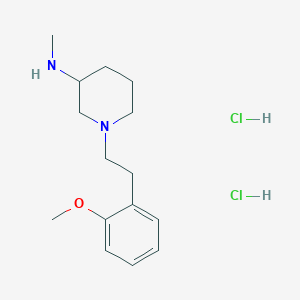 molecular formula C15H26Cl2N2O B1391289 1-[2-(2-甲氧基苯基)乙基]-N-甲基哌啶-3-胺二盐酸盐 CAS No. 1185296-05-2