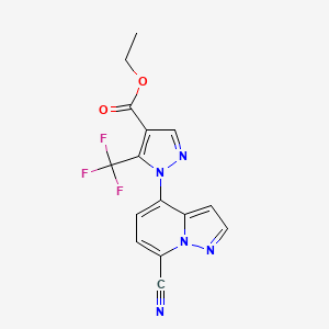 Ethyl 1-(7-cyanopyrazolo[1,5-a]pyridin-4-yl)-5-(trifluoromethyl)pyrazole-4-carboxylate