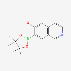 molecular formula C16H20BNO3 B13912904 6-Methoxy-7-(4,4,5,5-tetramethyl-1,3,2-dioxaborolan-2-yl)isoquinoline 