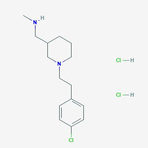 molecular formula C15H25Cl3N2 B1391291 ({1-[2-(4-氯苯基)乙基]哌啶-3-基}-甲基)甲胺二盐酸盐 CAS No. 1185304-63-5