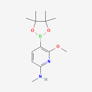 molecular formula C13H21BN2O3 B13912933 6-Methoxy-N-methyl-5-(4,4,5,5-tetramethyl-1,3,2-dioxaborolan-2-YL)pyridin-2-amine 