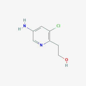 molecular formula C7H9ClN2O B13912953 2-(5-Amino-3-chloropyridin-2-yl)ethan-1-ol 