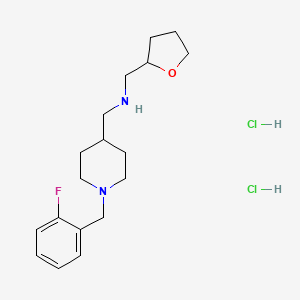 molecular formula C18H29Cl2FN2O B1391296 {[1-(2-Fluorobenzyl)piperidin-4-yl]methyl}(tetrahy-drofuran-2-ylmethyl)amine dihydrochloride CAS No. 1185299-26-6