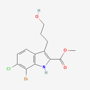 Methyl 7-bromo-6-chloro-3-(3-hydroxypropyl)-1H-indole-2-carboxylate