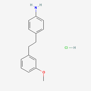 molecular formula C15H18ClNO B1391298 {4-[2-(3-Methoxyphenyl)ethyl]phenyl}amine hydrochloride CAS No. 1185303-99-4