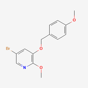 molecular formula C14H14BrNO3 B13912990 5-Bromo-2-methoxy-3-((4-methoxybenzyl)oxy)pyridine 