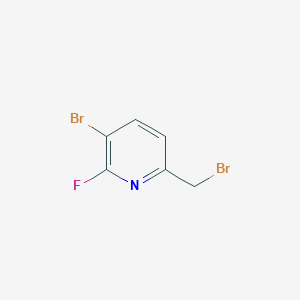 molecular formula C6H4Br2FN B13913035 3-Bromo-6-(bromomethyl)-2-fluoropyridine 