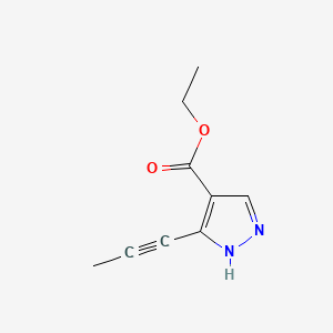 Ethyl 3-(prop-1-yn-1-yl)-1H-pyrazole-4-carboxylate