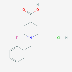 molecular formula C13H17ClFNO2 B1391307 1-(2-氟苄基)哌啶-4-甲酸盐酸盐 CAS No. 1185304-02-2