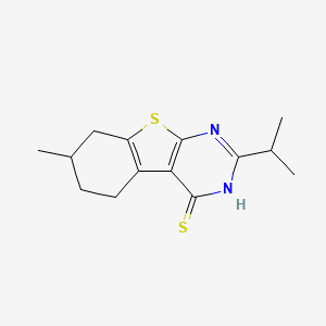 2-Isopropyl-7-methyl-5,6,7,8-tetrahydro-benzo[4,5]thieno[2,3-d]pyrimidine-4-thiol