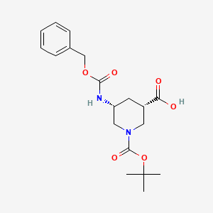 molecular formula C19H26N2O6 B13913147 (3S,5R)-5-(benzyloxycarbonylamino)-1-tert-butoxycarbonyl-piperidine-3-carboxylic acid 