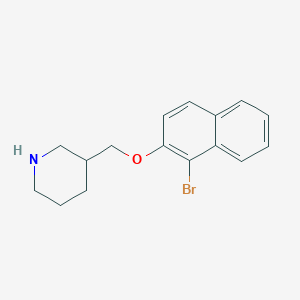 molecular formula C16H18BrNO B1391316 3-{[(1-溴-2-萘基)氧基]甲基}哌啶 CAS No. 946680-28-0